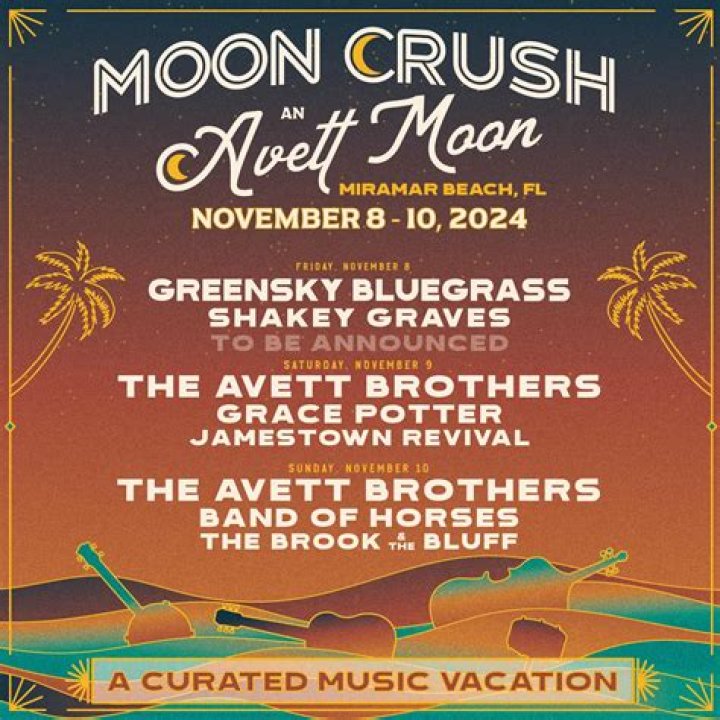 Topeka Presents Several Music Vacation Experiences For 2024 Moon Crush-Avett Moon, Mothership Weekend & More